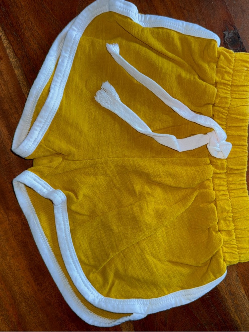 Mustard‎ Yellow Kids Shorts with White Trim